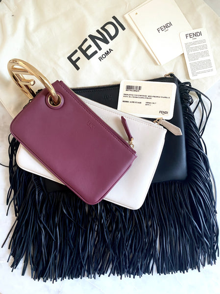 Rare Fendi Triplette Pouch w/ Fringe