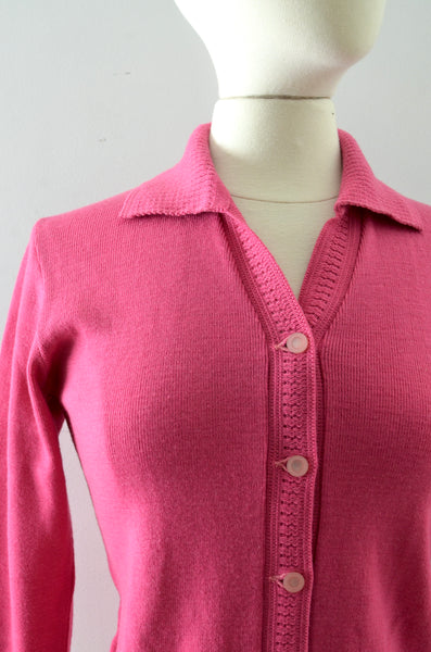 Vintage Pink Sweater Cardigan