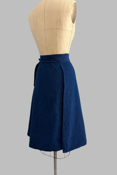 Blue Denim Wrap Skirt