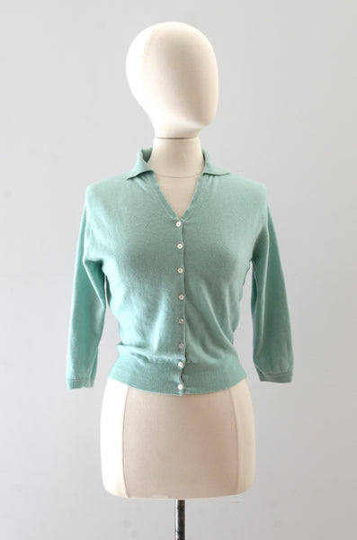 Vintage 50s Seafoam Cashmere Sweater