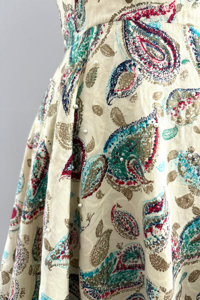 Vintage 1950s Paisley Dress