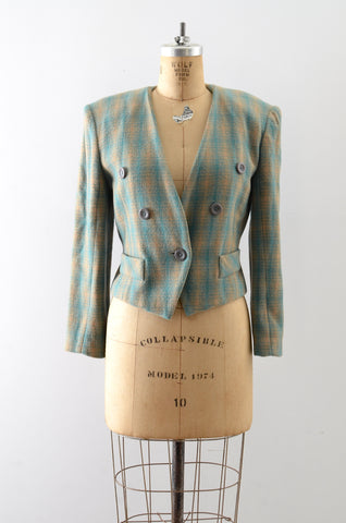 Vintage Green Plaid Jacket