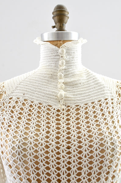 Vintage 1930s Hand Crocheted Dress