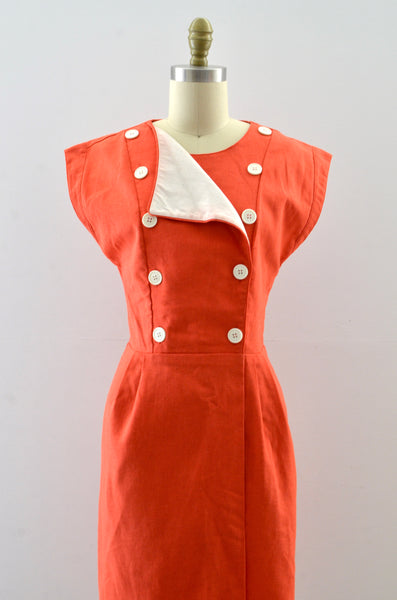 Vintage Orange Wrap Dress