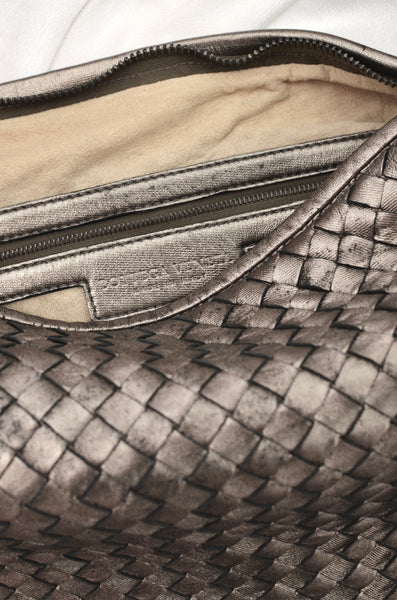 Bottega Veneta Intrecciato Veneta Hobo Silver