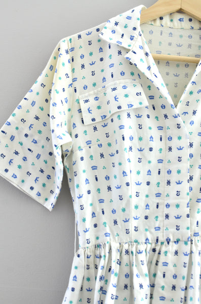 Vintage 1950s Novelty Dress  ⎮ Small