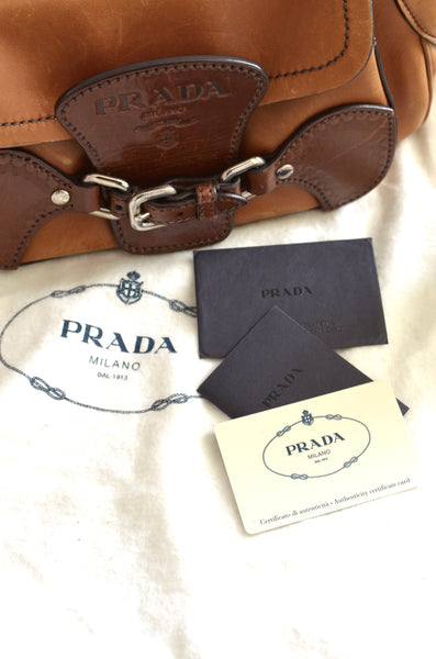 Prada Tabacco Leather Shoulder Bag