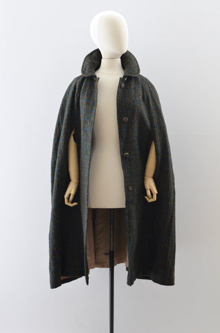 Vintage 70s Tartan Cape