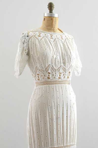 Edwardian Embroidered Lawn Dress