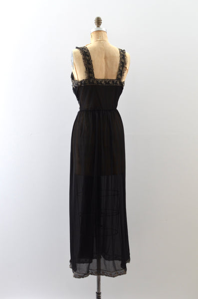 Vintage 1950s Soutache Noir Negligee