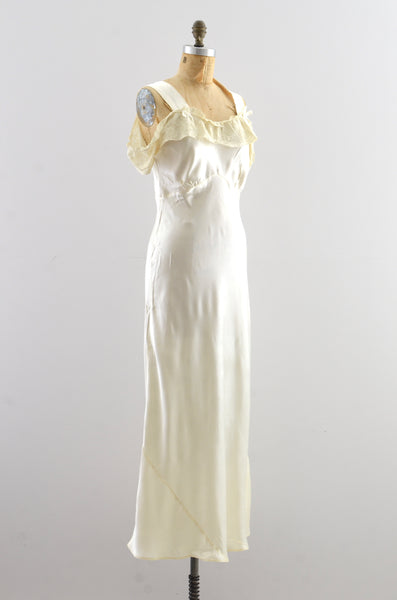 Vintage 1940's  Off-Shoulder Nightgown