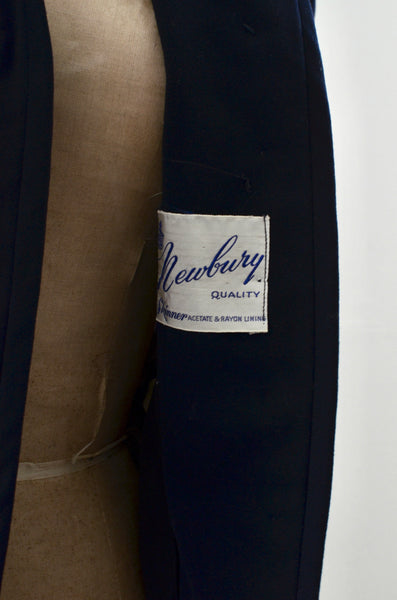 Vintage 1940s Navy Blue Gabardine Jacket