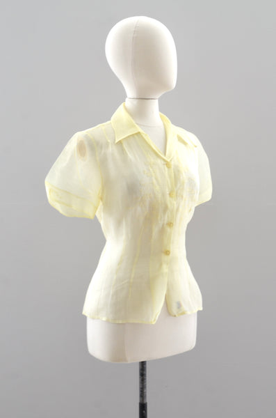 Vintage 1950s Organza top
