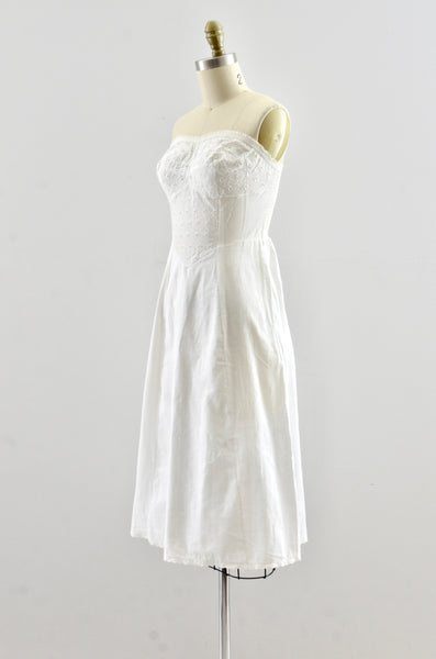 Vintage 1950s Strapless Cotton Slip