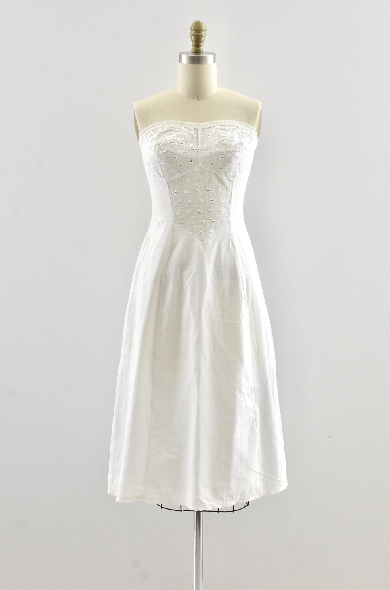 Vintage 1950s Strapless Cotton Slip