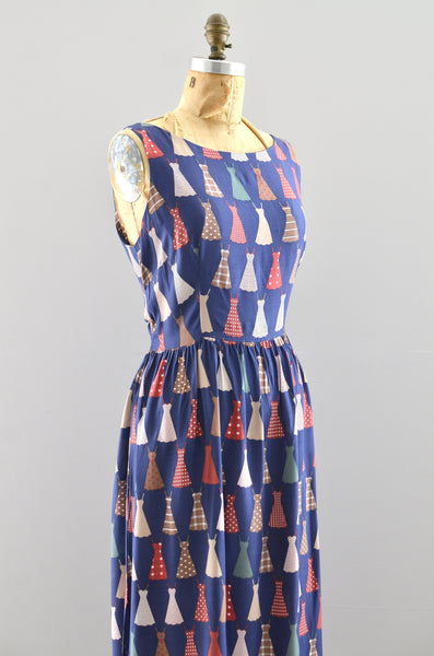Vintage Novelty Print Dress