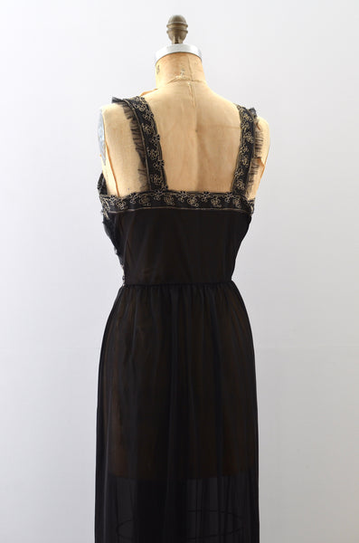 Vintage 1950s Soutache Noir Negligee