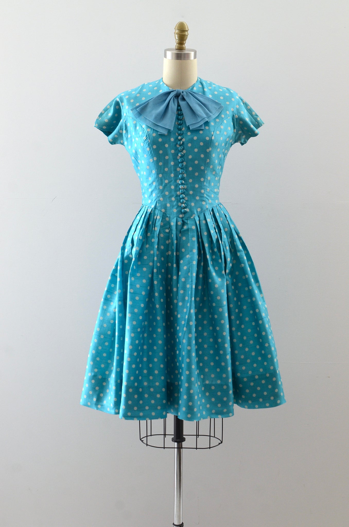 Vintage 1950s Polka Dot Silk Dress Pickled Vintage Vintage 1950s Polka Dot Silk Dress Pickled Vintage