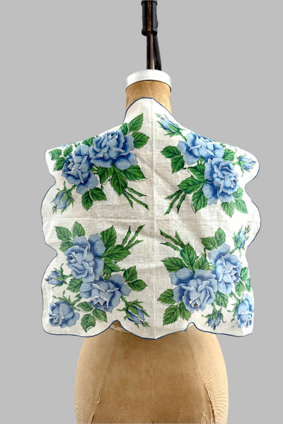 1950s Handkerchief Blue Rose