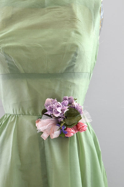 1950s Celadon Organza Dress