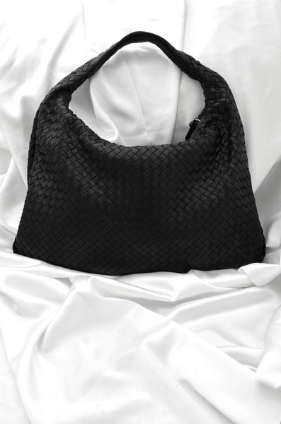 Bottega Veneta Intrecciato Veneta Hobo Black Bag Large