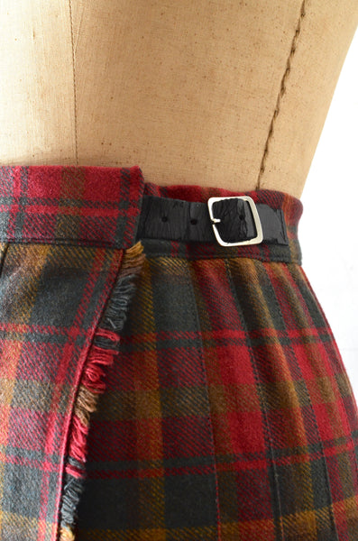 Vintage Plaid Safety Pin Skirt