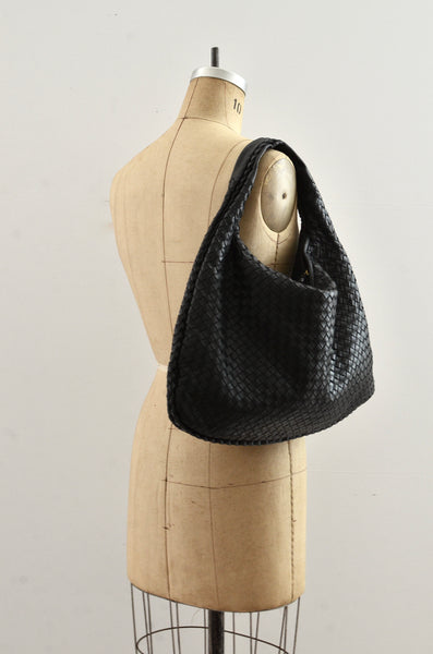 Bottega Veneta Intrecciato Veneta Hobo Black Bag Large