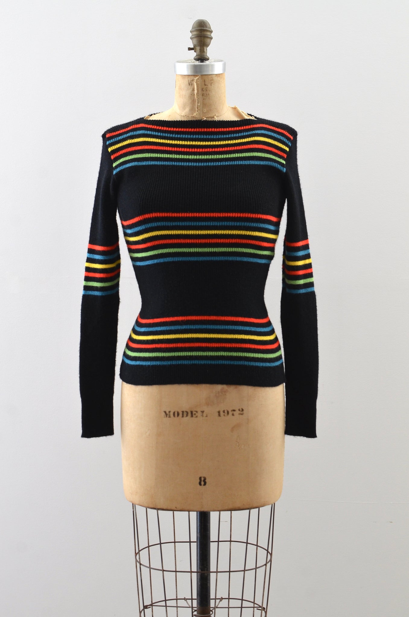 Vinage 70's Rainbow Striped Sweater
