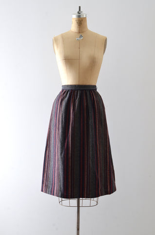 Vintage Striped Wrap Skirt