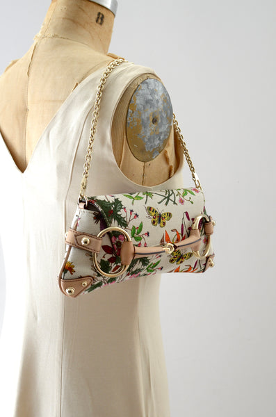 Gucci Horsebit Clutch Pochette Floral