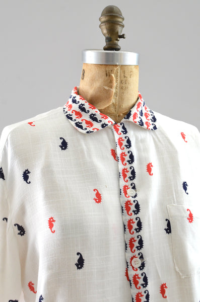 Vintage 1950s Seahorse Shirt