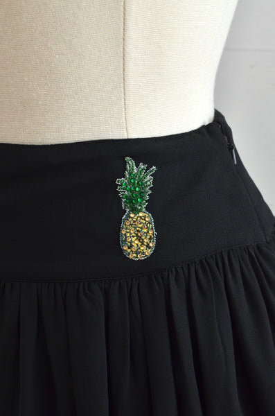 Y2K Pineapple Applique Skirt