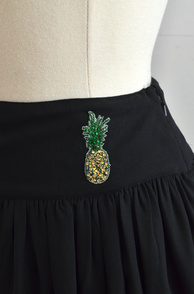 Y2K Pineapple Applique Skirt