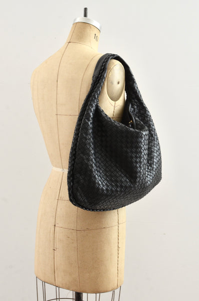 Bottega Veneta Intrecciato Veneta Hobo Black Bag Large