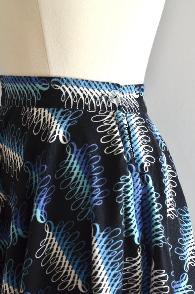 Vintage  1950s Printed Skirt