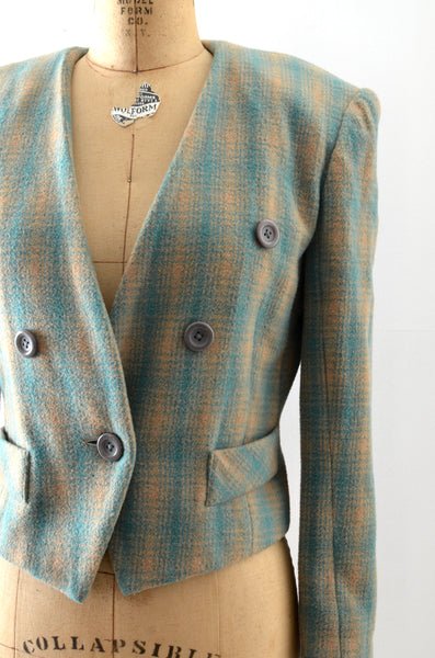 Vintage Green Plaid Jacket