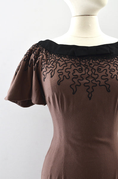 Vintage 1950s Soutache Dress