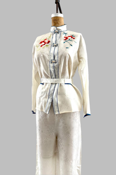 Vintage 1950s Oriental Pajama Set