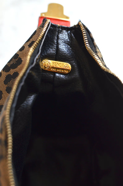 Fendi Mini Leopard Print Wristlet Pouch