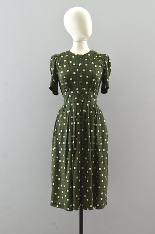 Vintage Puff Sleeve Dress