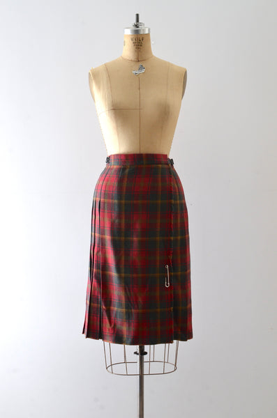 Vintage Plaid Safety Pin Skirt