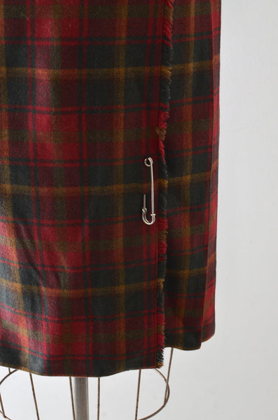 Vintage Plaid Safety Pin Skirt