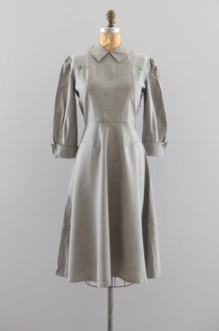 Vintage 1940s Houndstooth Dress