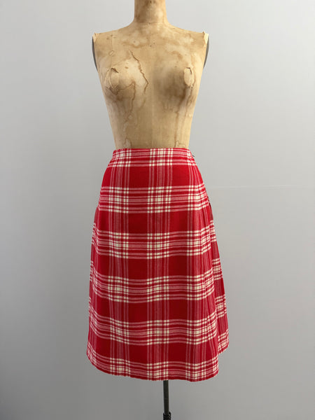 Red Plaid Skirt