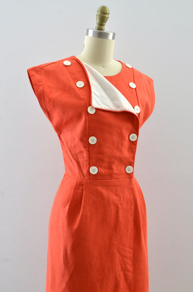 Vintage Orange Wrap Dress