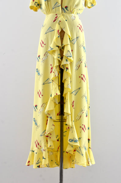 1950's Novelty Print Dressing Gown