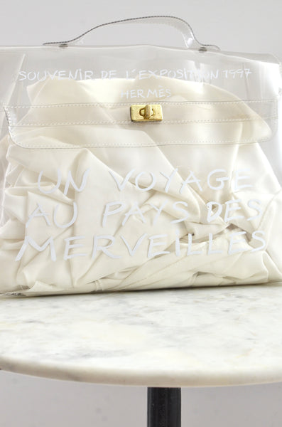 HERMÈS Kelly Transparent Bag Beach Vinyl Handbag