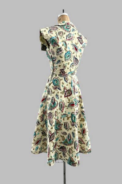 Vintage 1950s Paisley Dress
