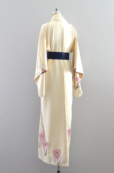 "Rirakkusu" Border Floral Kimono