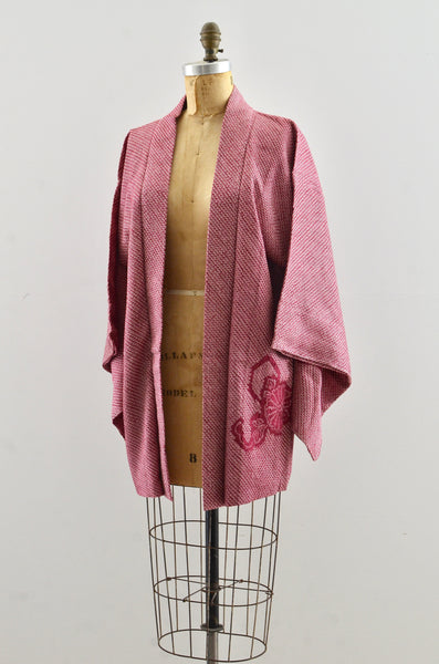 Vintage Blossom Shibori Haori Kimono